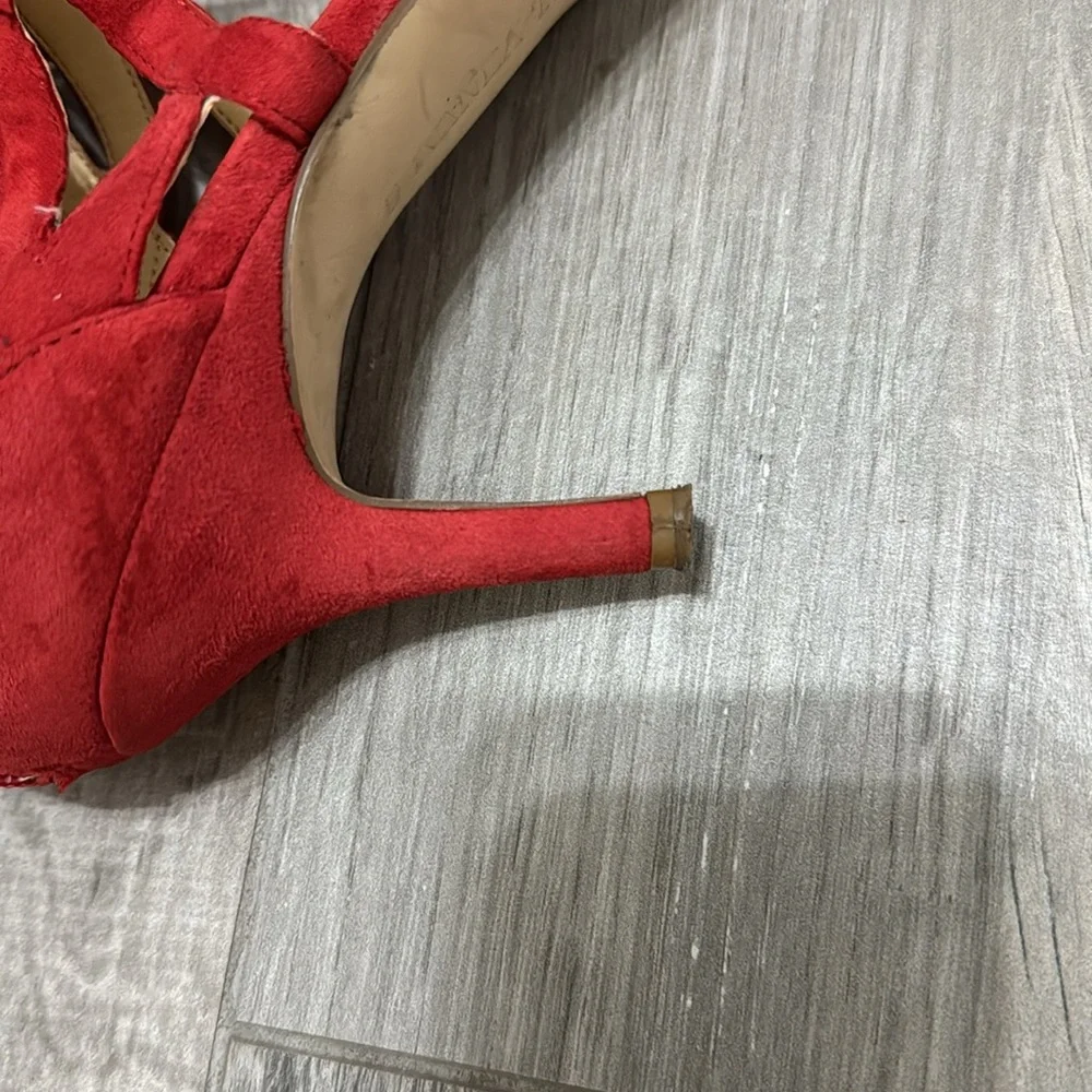 Red Ivanka Trump comfortable suede low heel shoes Size 10 no returns - Picture 14 of 16